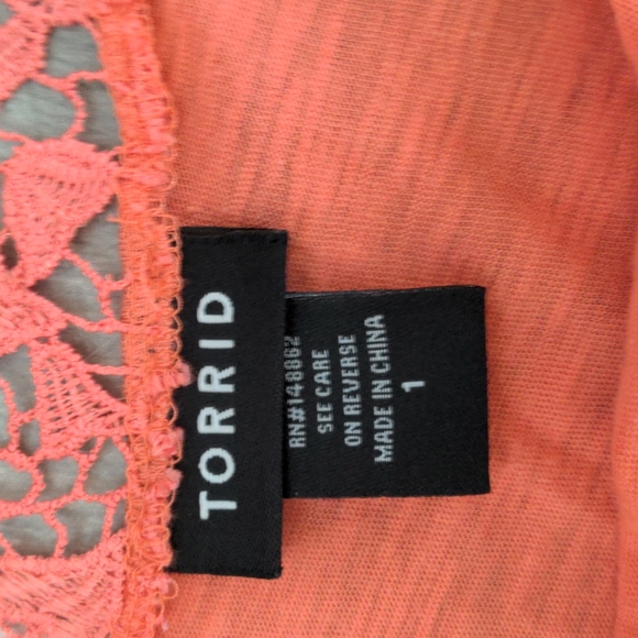Torrid PINK PEACH Floral Lace Size 1X - Picture 3 of 7